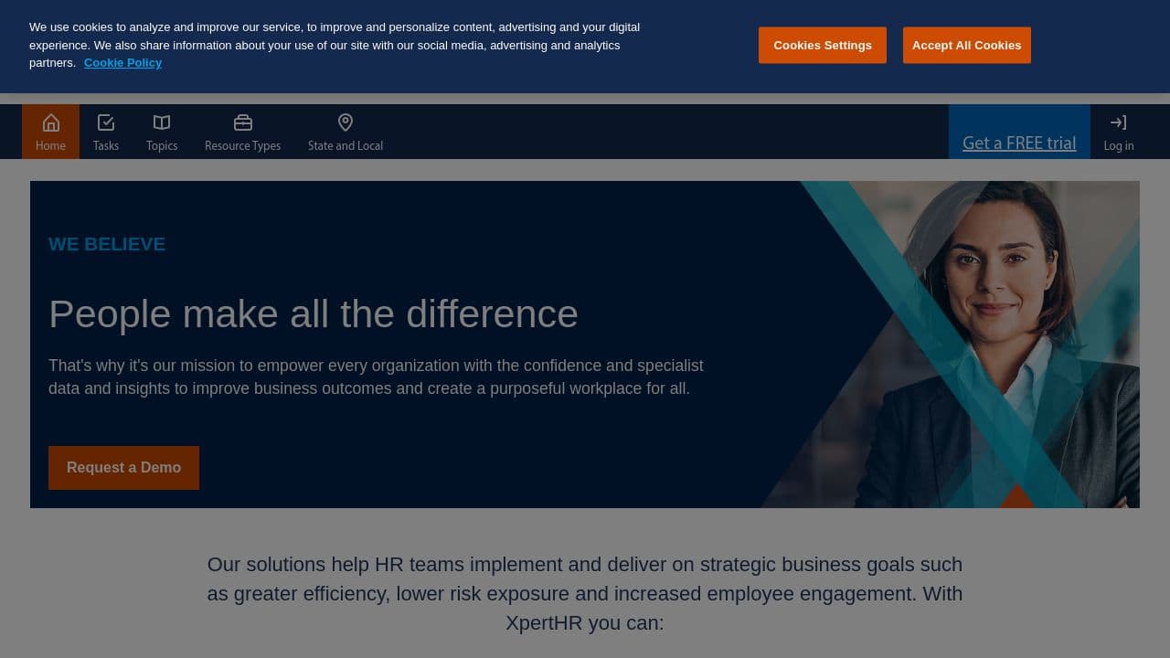 XpertHR USA website screenshot
