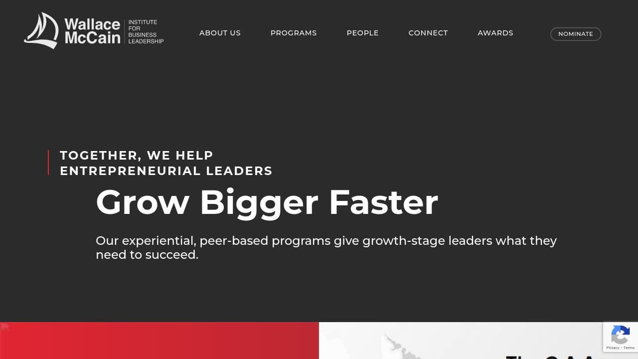 Wallace McCain Institute website screenshot