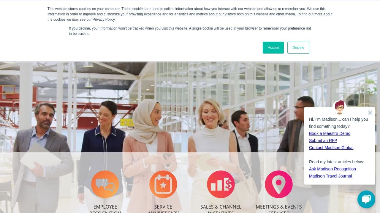 Madison Recognition website screenshot
