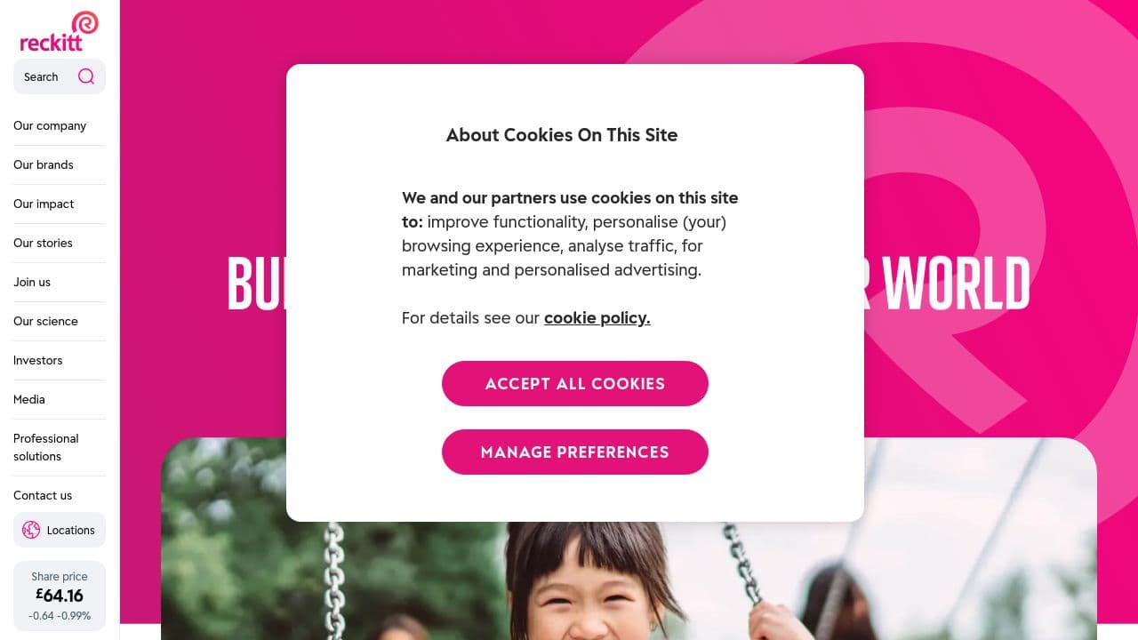 Reckitt website screenshot
