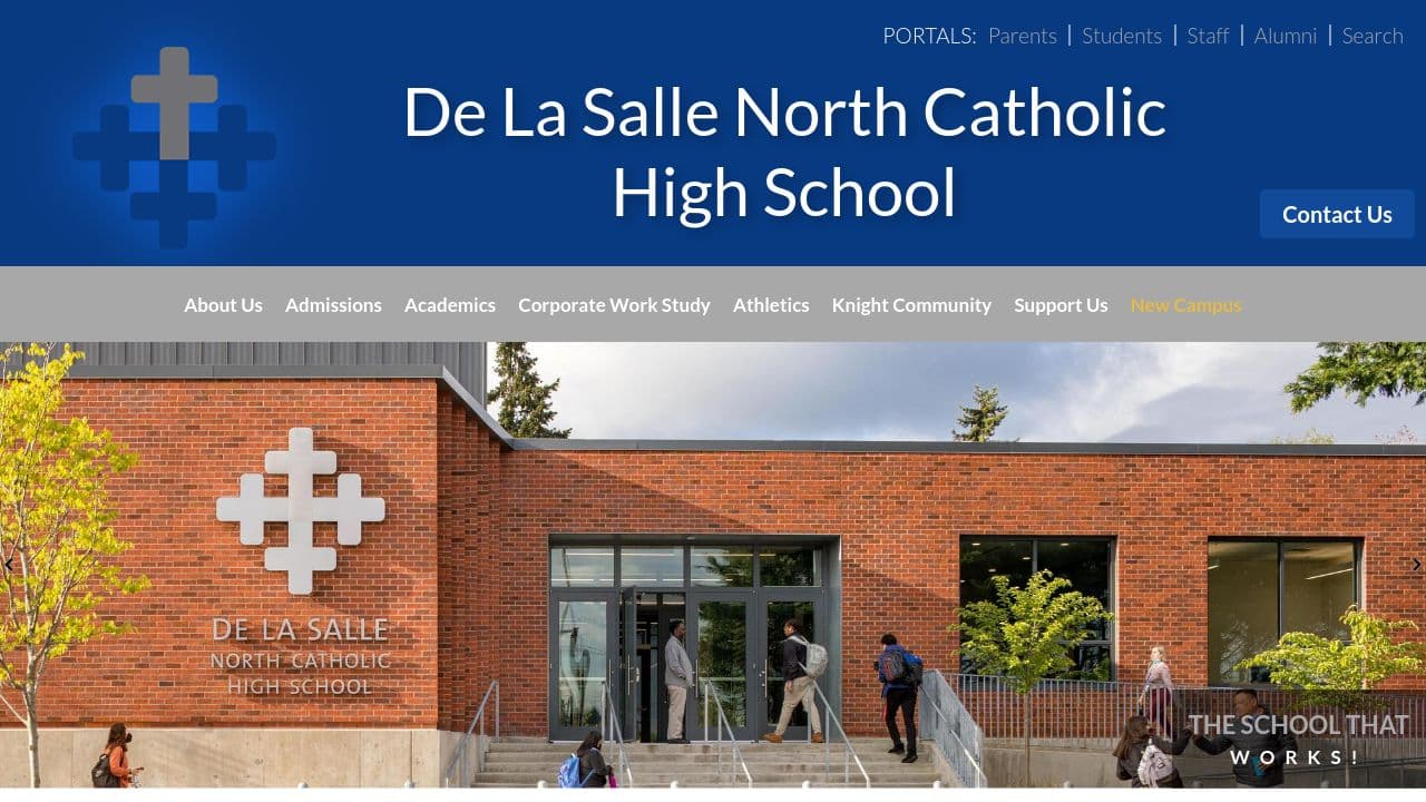 De La  Salle North Catholic High School website screenshot