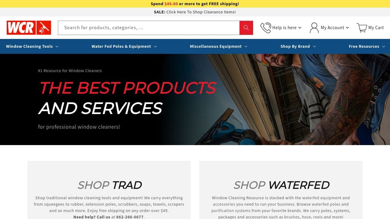 WCR website screenshot