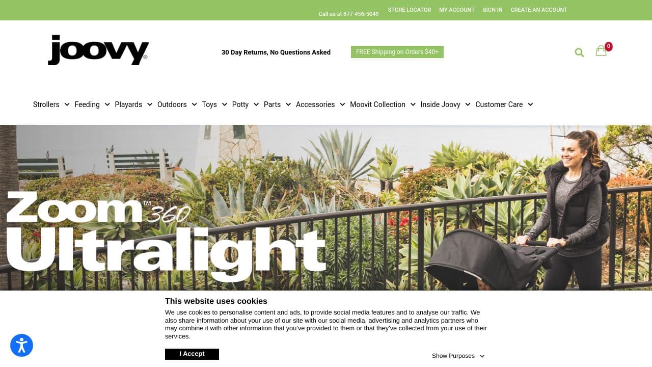 Joovy website screenshot