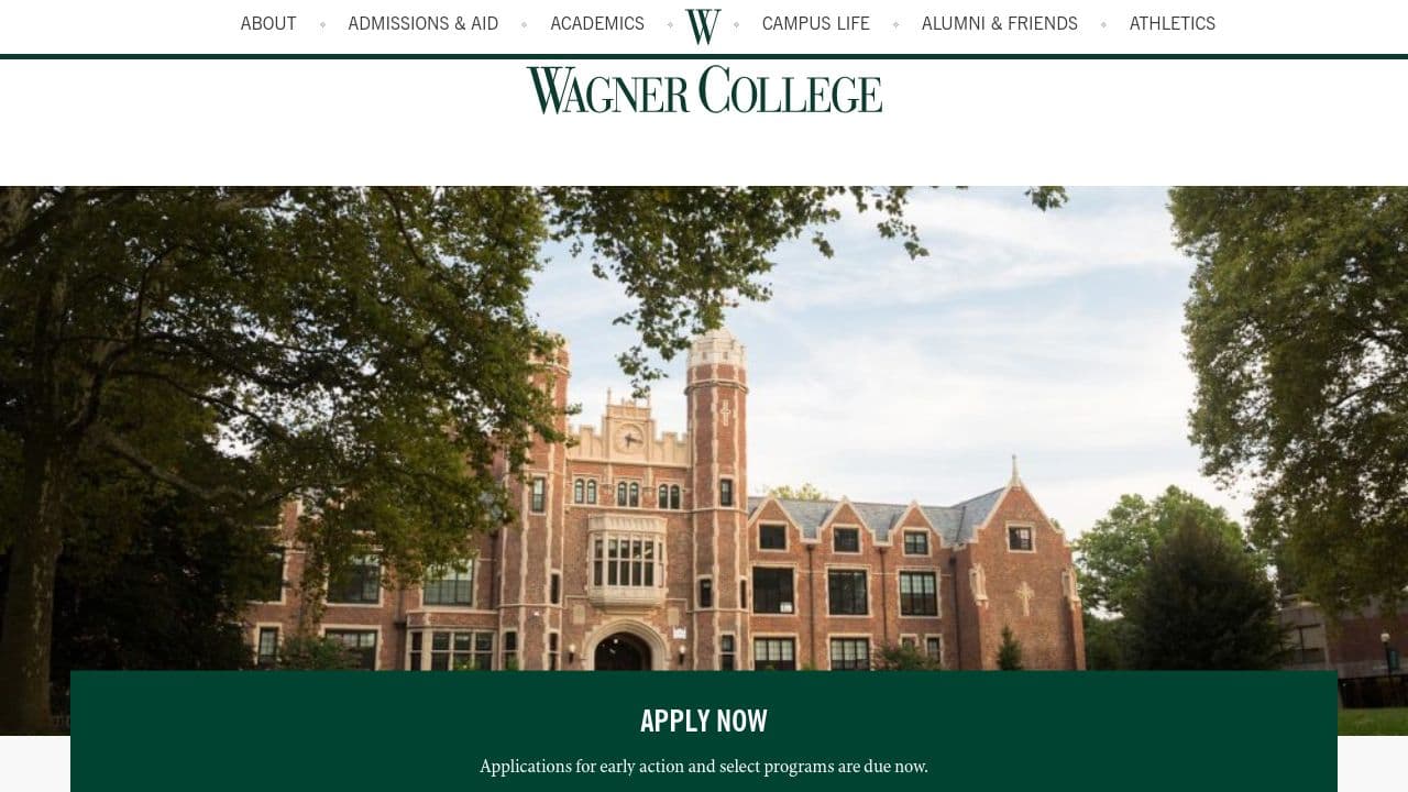 Wagner College website screenshot