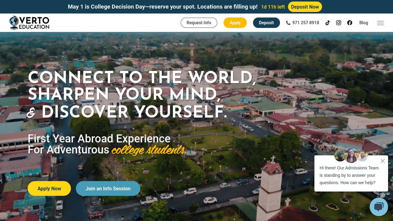 verto education website screenshot