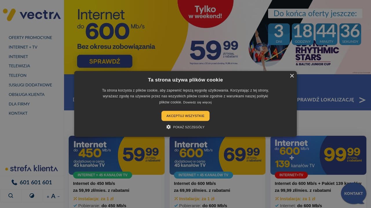 VECTRA website screenshot