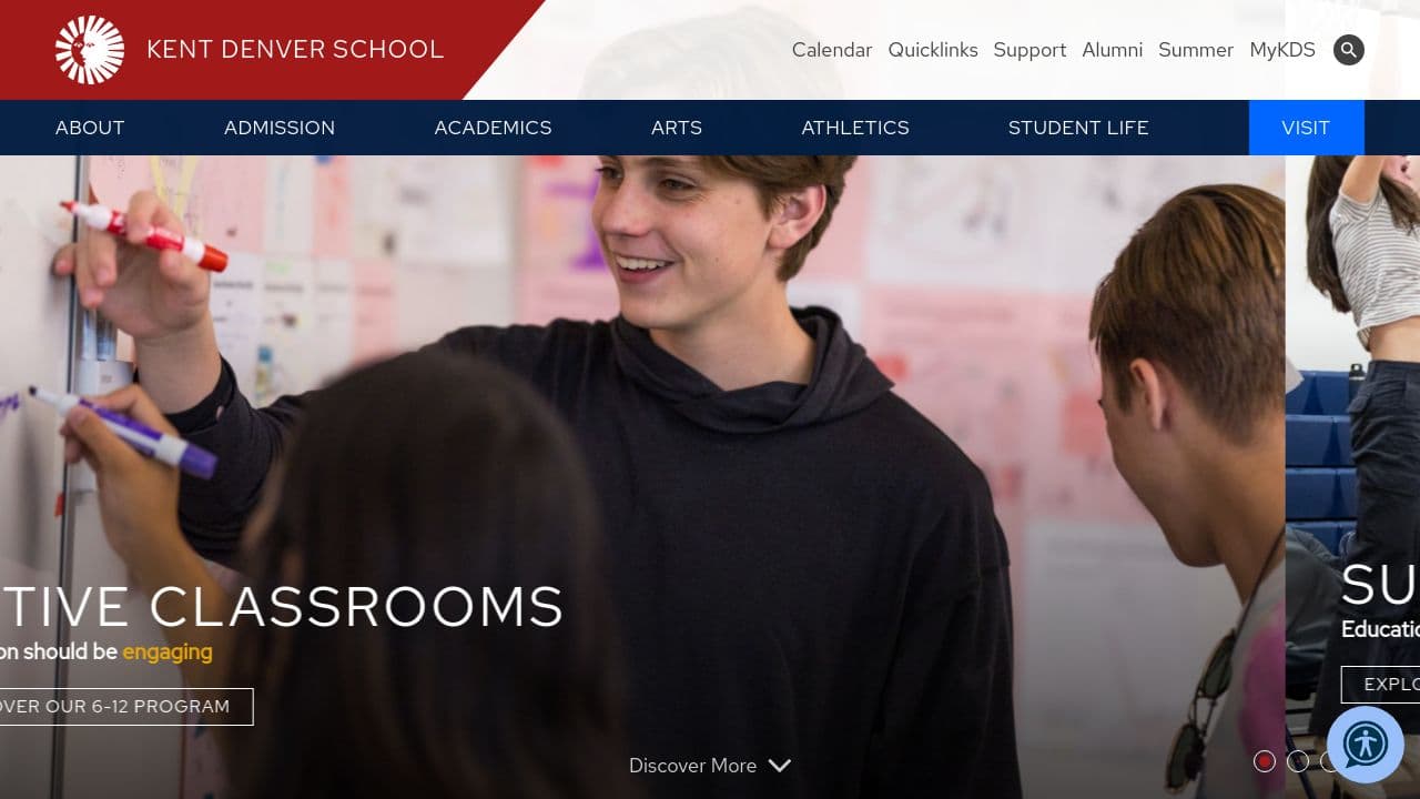 Kent Denver School website screenshot