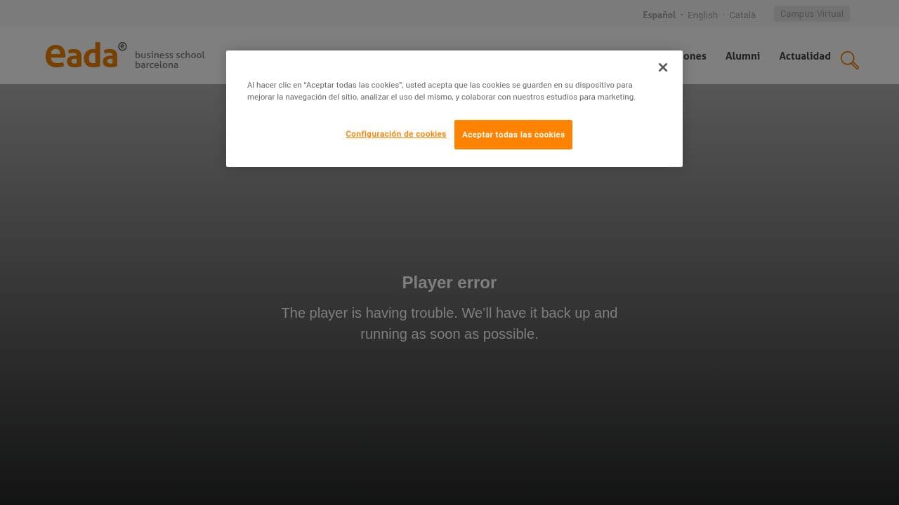 EADA Business School website screenshot