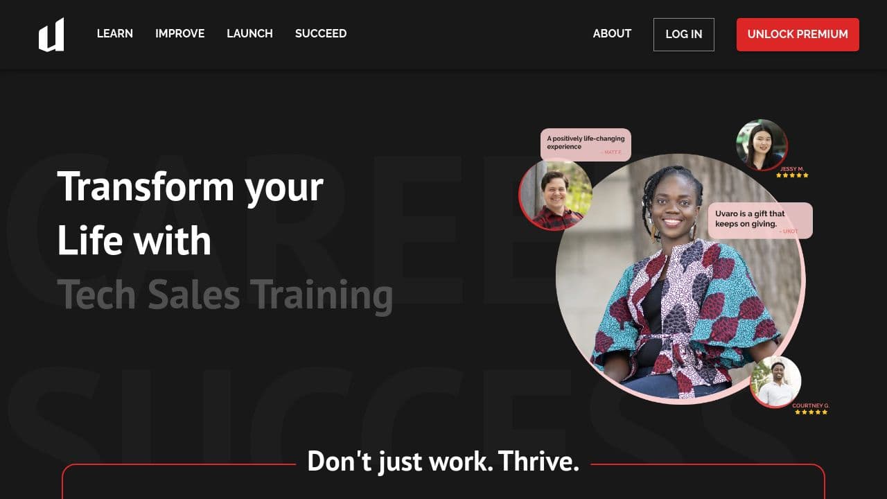 Uvaro website screenshot