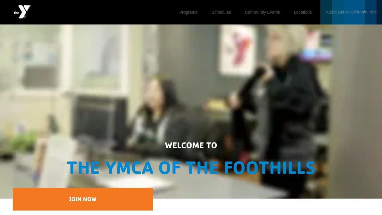 YMCA of the Foothills website screenshot