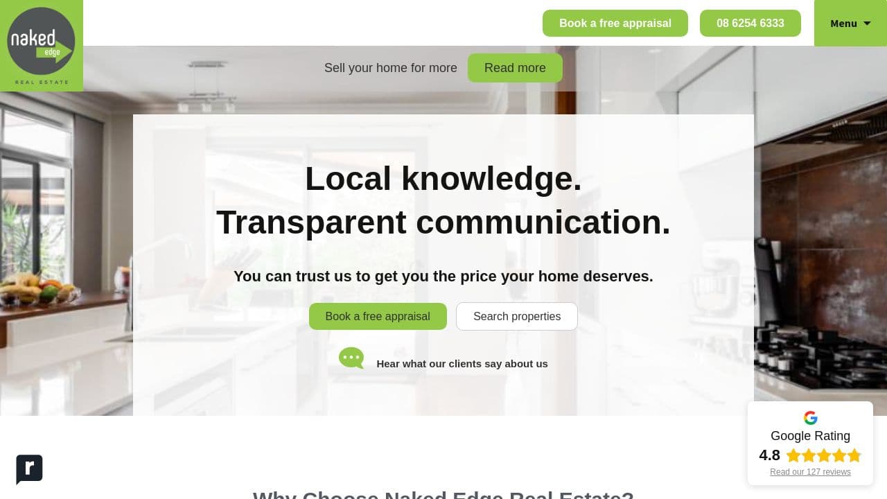 Naked Edge Real Estate website screenshot