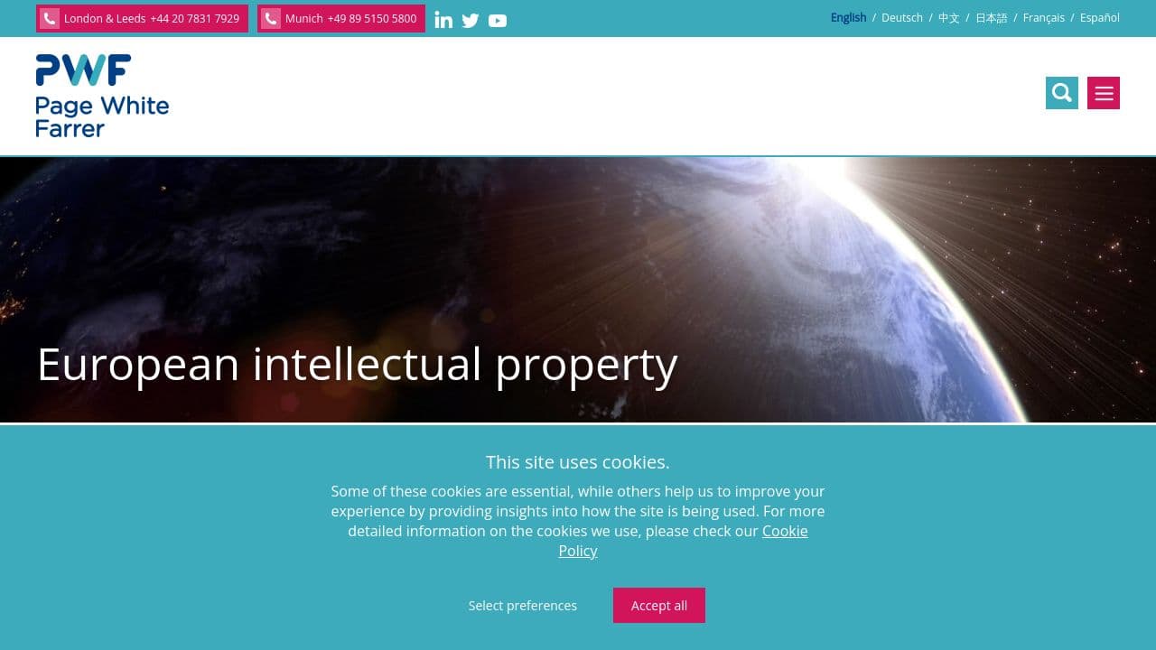 Page White Farrer website screenshot