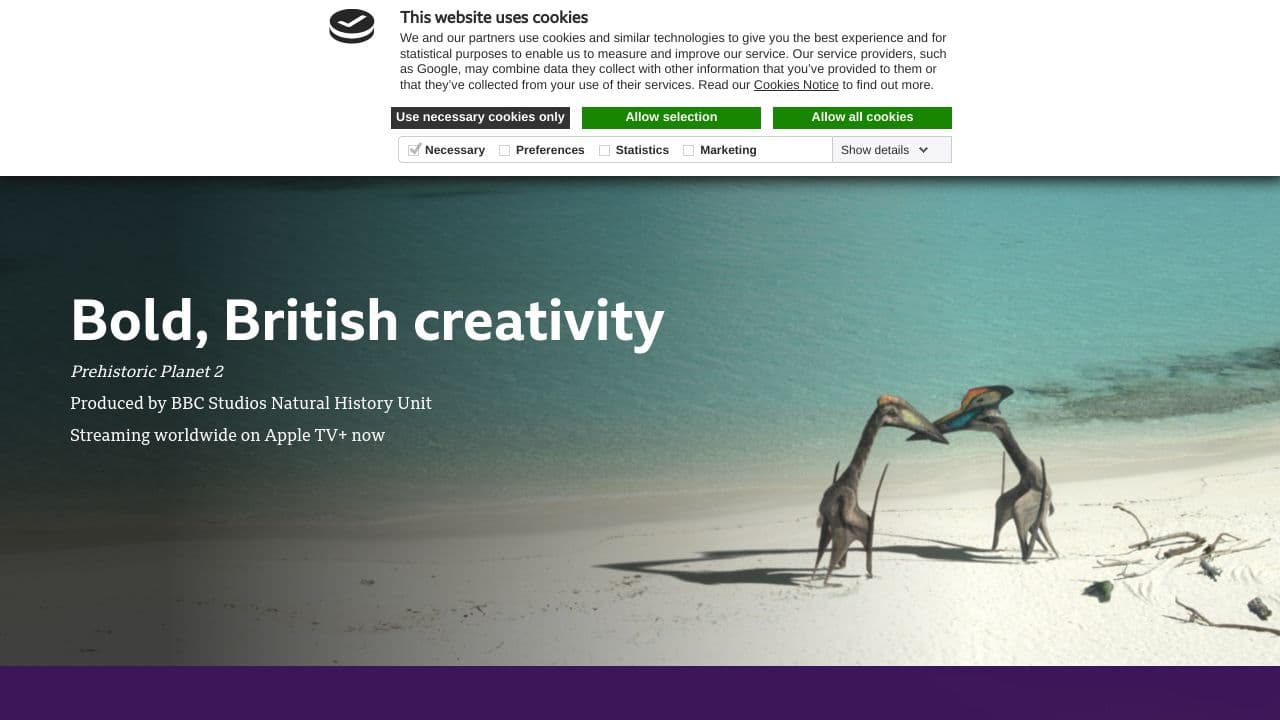 BBC Studios website screenshot