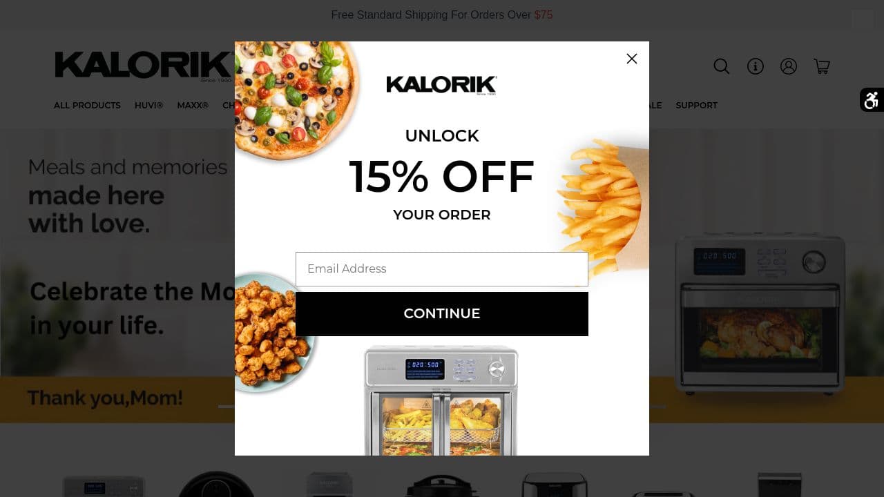 Kalorik website screenshot