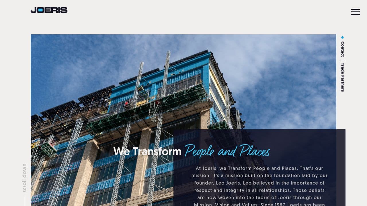 Joeris General Contractors, LLC website screenshot