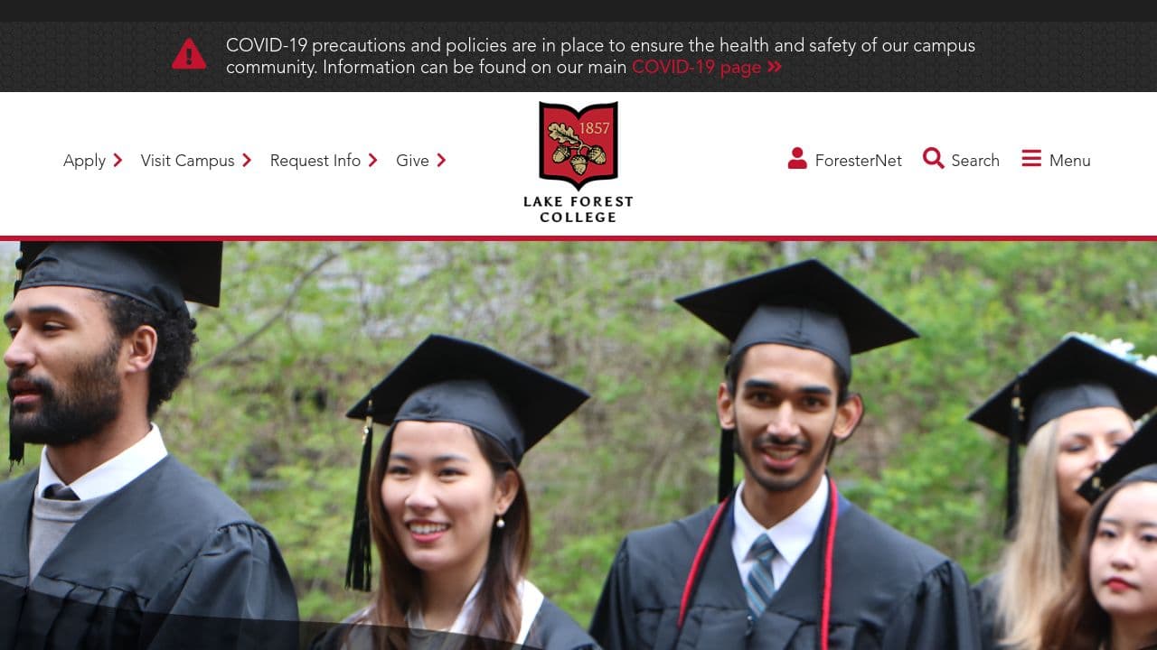 Lake Forest College website screenshot