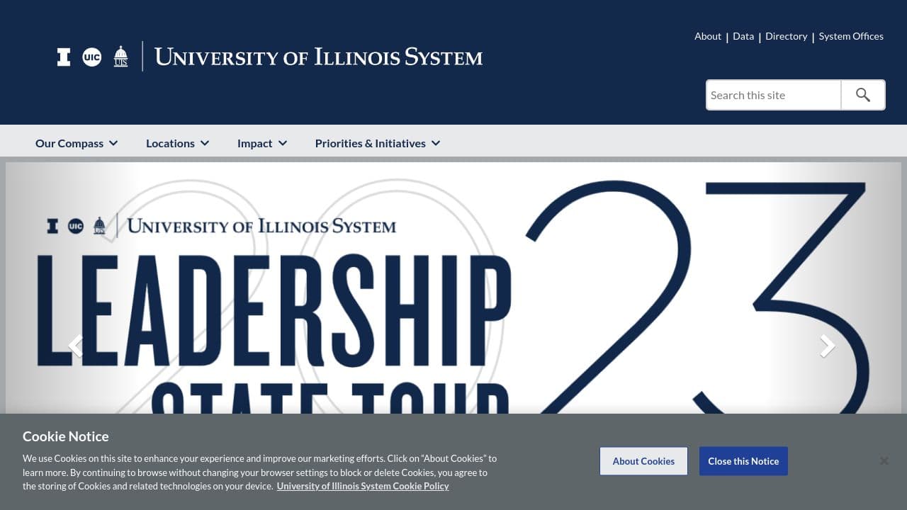 University of Illinois System website screenshot
