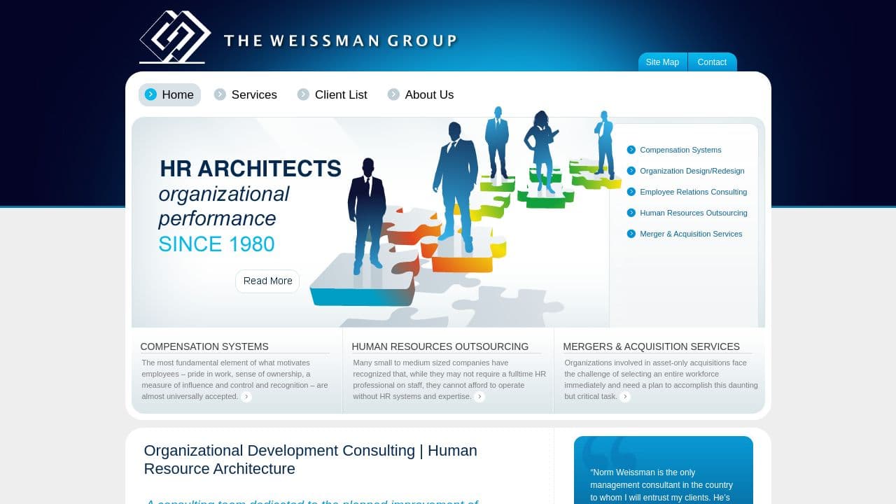 Weissman Consulting website screenshot