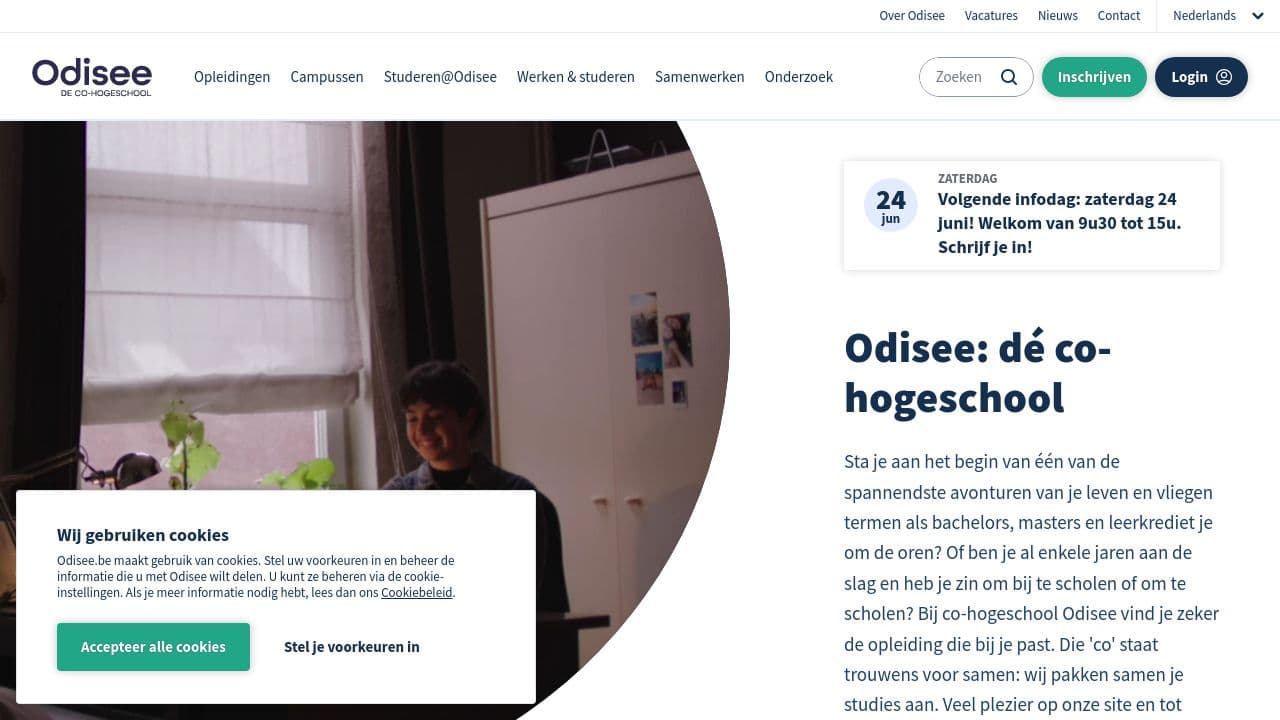 Odisee website screenshot