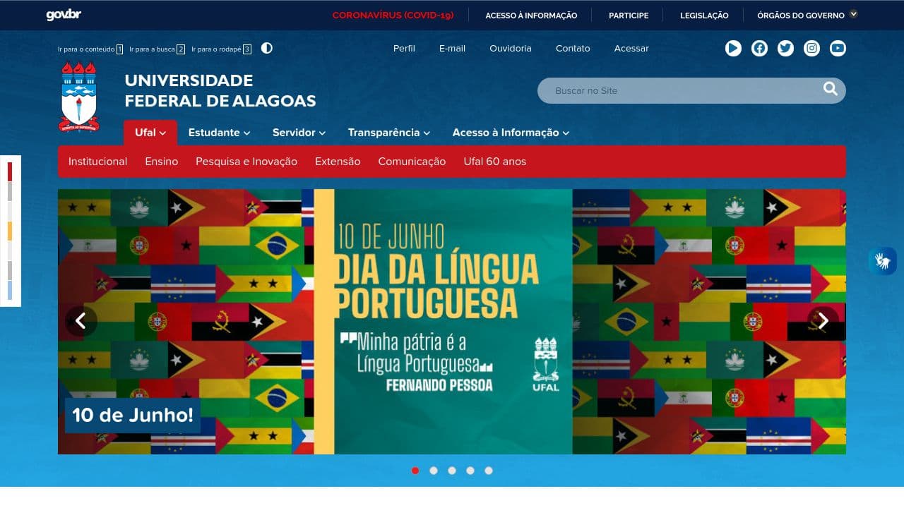 Universidade Federal de Alagoas website screenshot