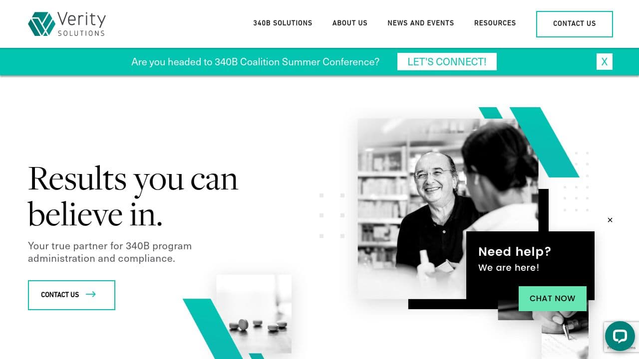 Verity Solutions website screenshot