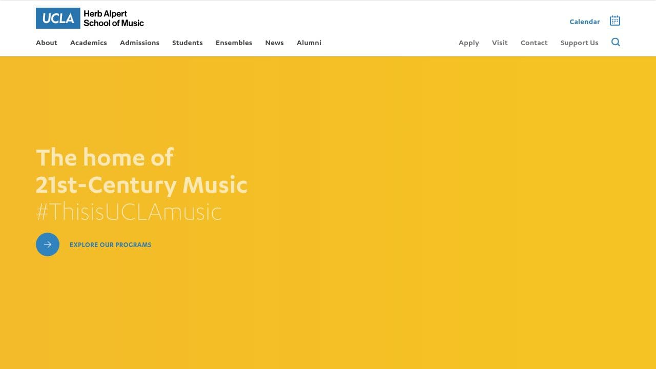 UCLA Herb Alpert School of Music website screenshot