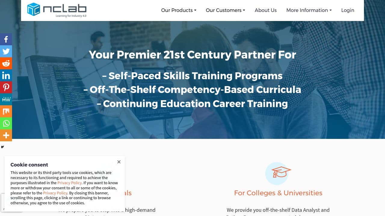 NCLab website screenshot