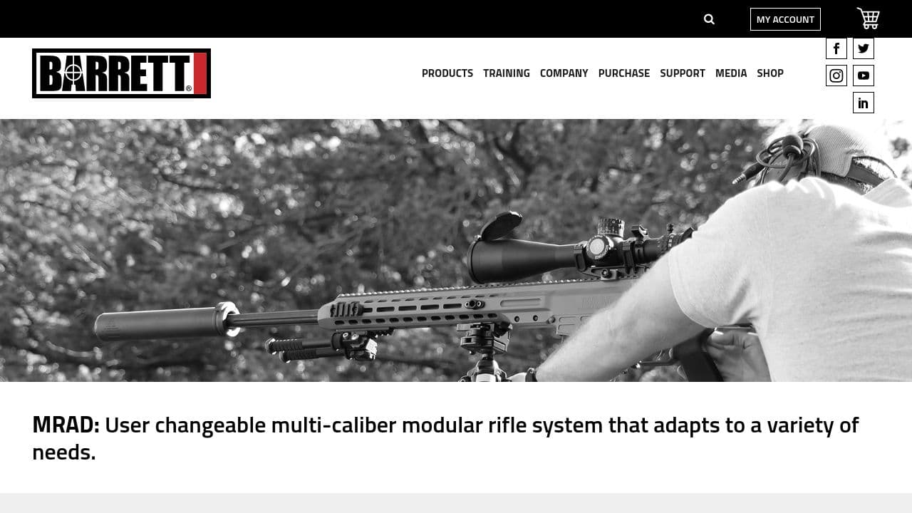 Barrett Firearms Mfg, Inc website screenshot