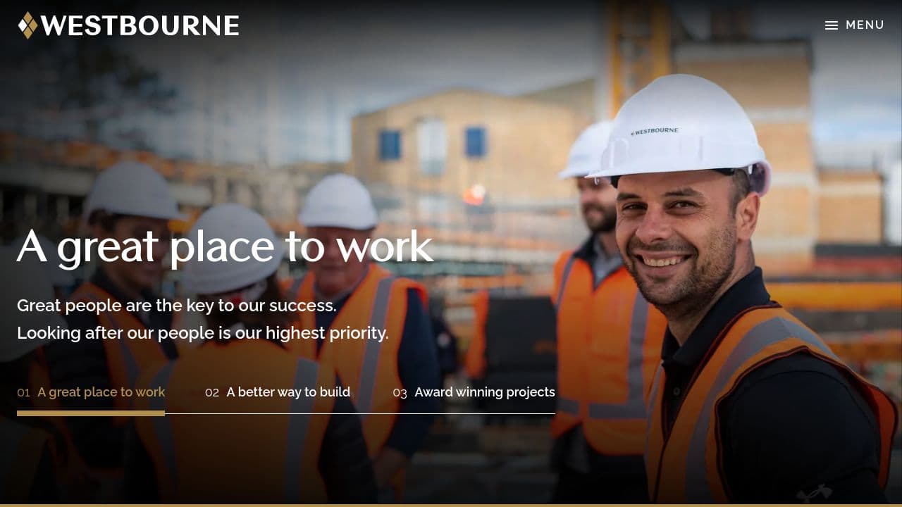 Westbourne Constructions website screenshot