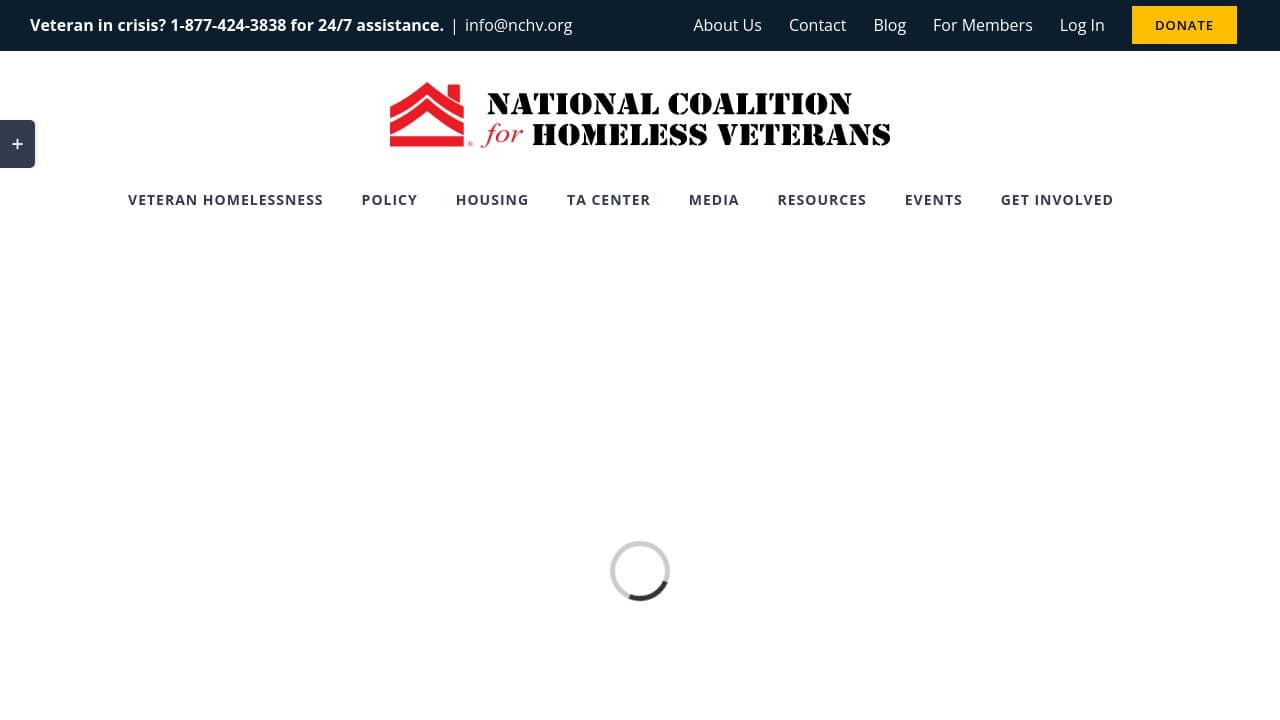 NATIONAL COALITION FOR HOMELESS VETERANS website screenshot
