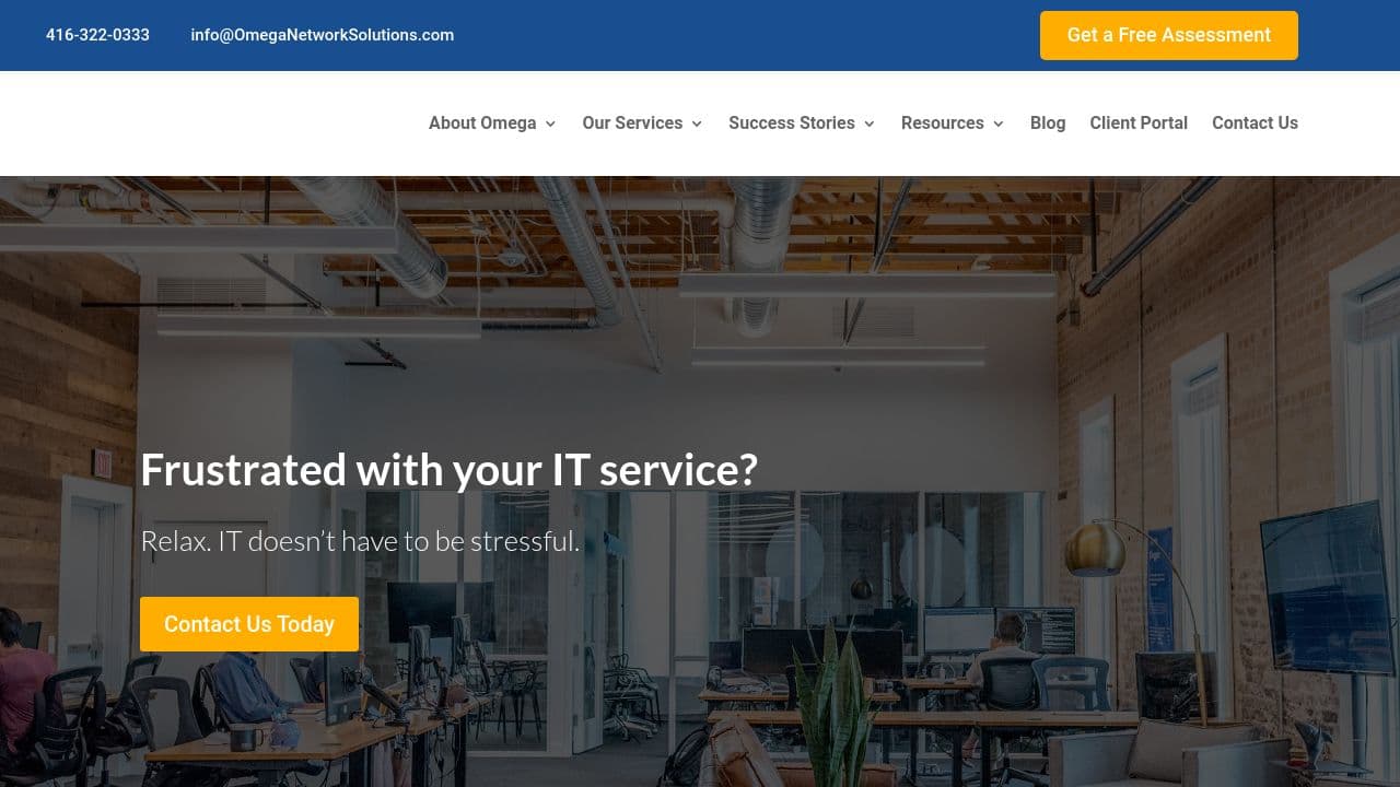Omega Network Solutions website screenshot