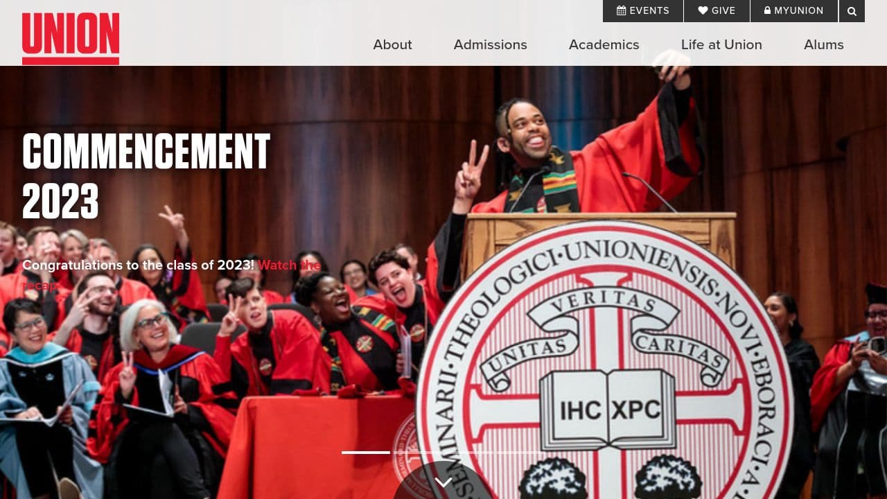 Union Theological Seminary website screenshot