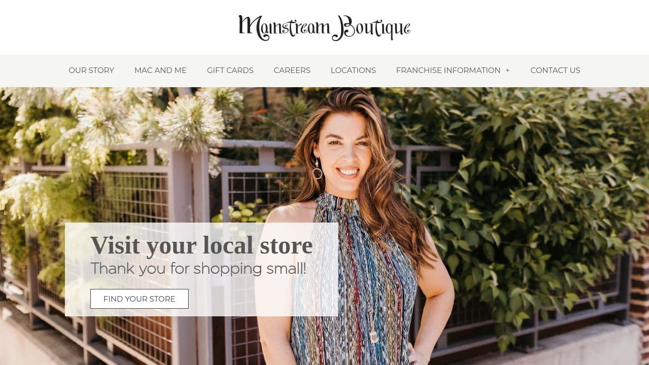 Mainstream Boutique website screenshot