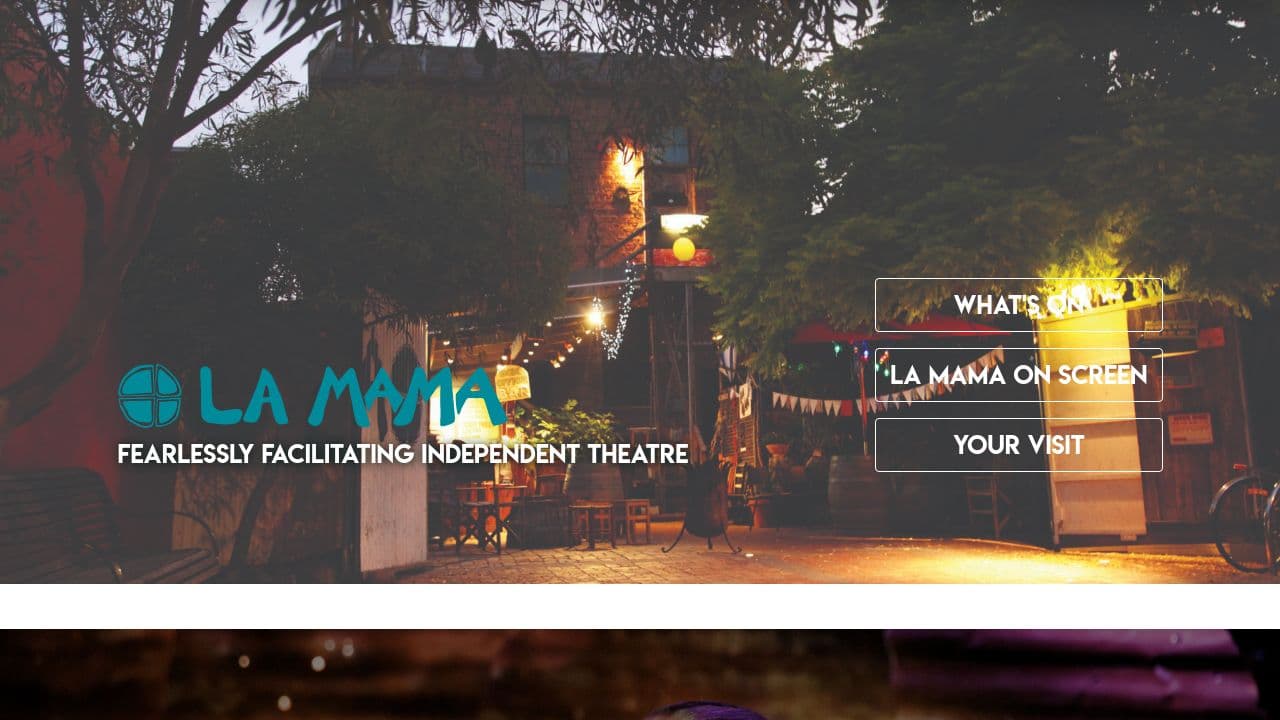La Mama Theatre website screenshot