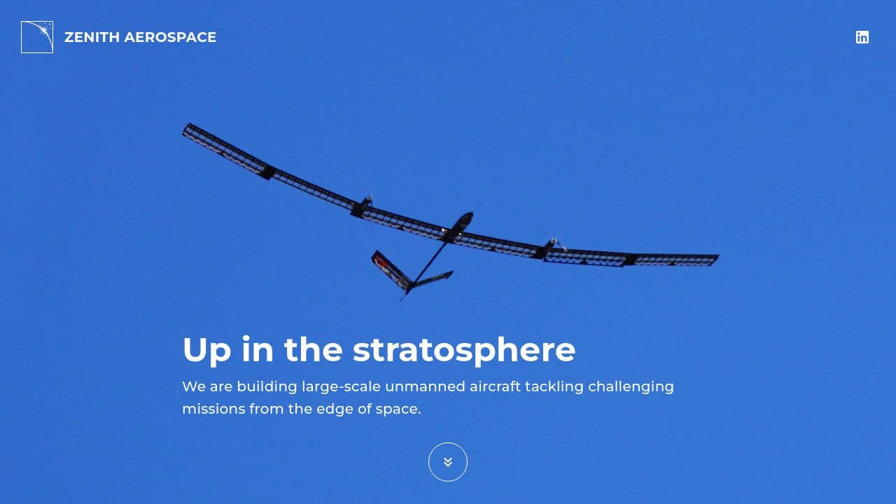 Zenith Aerospace website screenshot