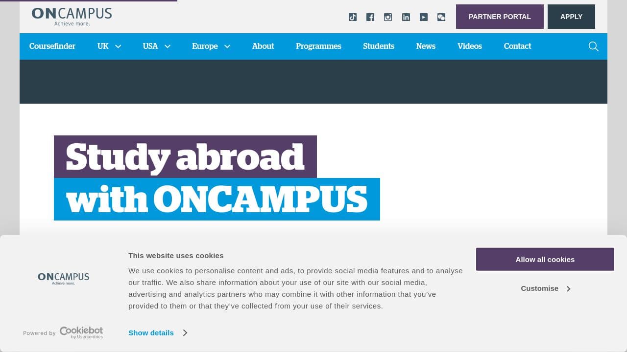 ONCAMPUS Global website screenshot