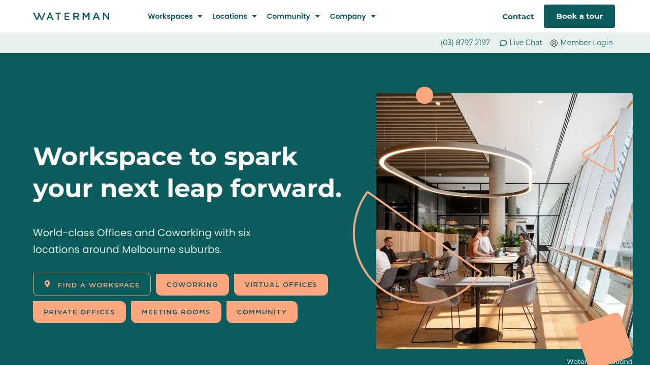 Waterman Workspaces website screenshot