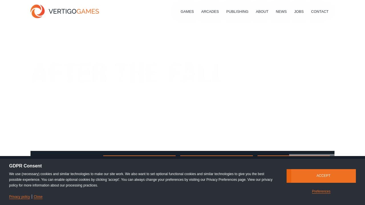 Vertigo Games website screenshot