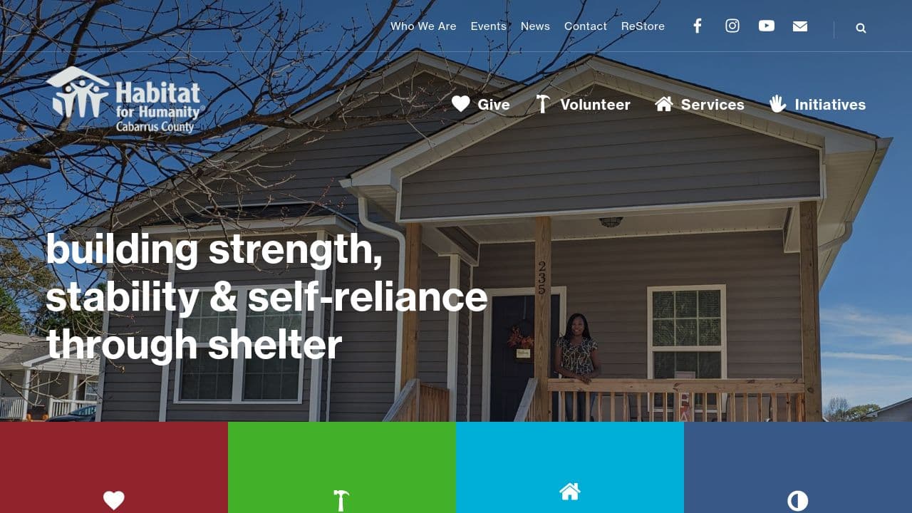 Habitat for Humanity Cabarrus County website screenshot