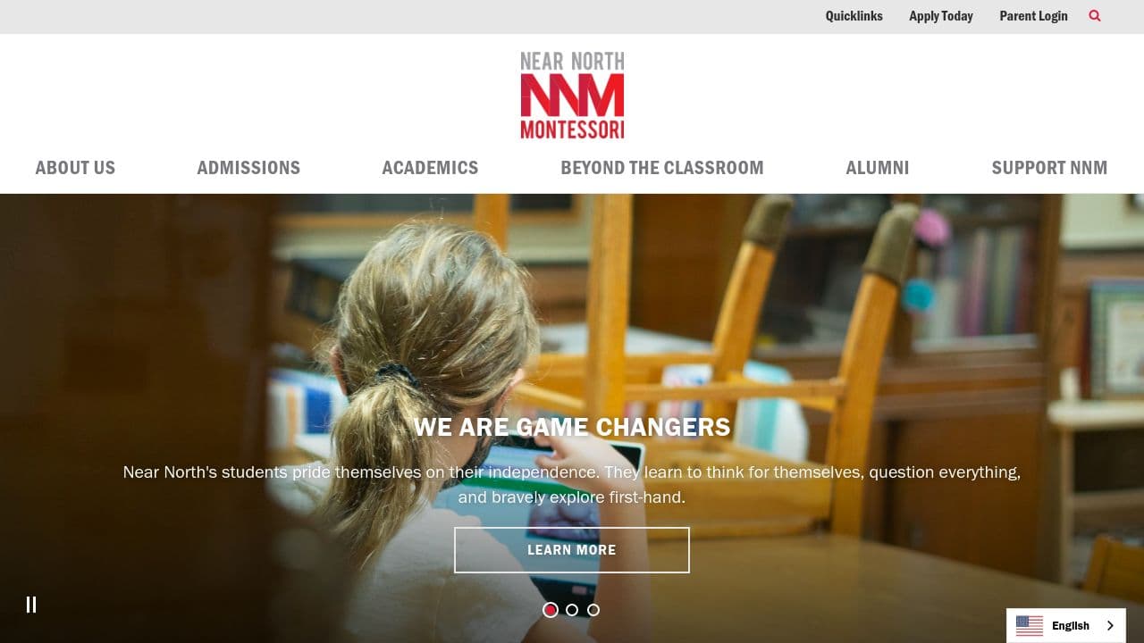 Near North Montessori School website screenshot