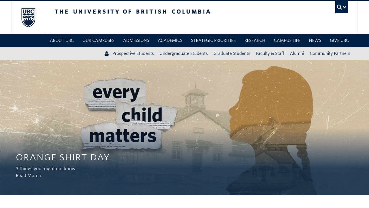 UBC Sauder School of Business website screenshot