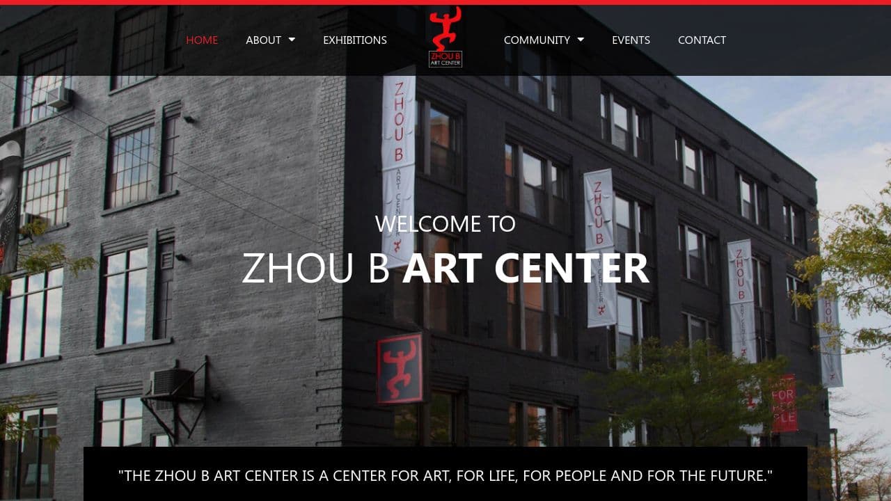 Zhou B Art Center website screenshot