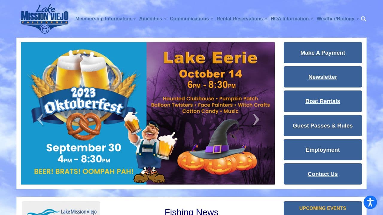 Lake Mission Viejo Association website screenshot