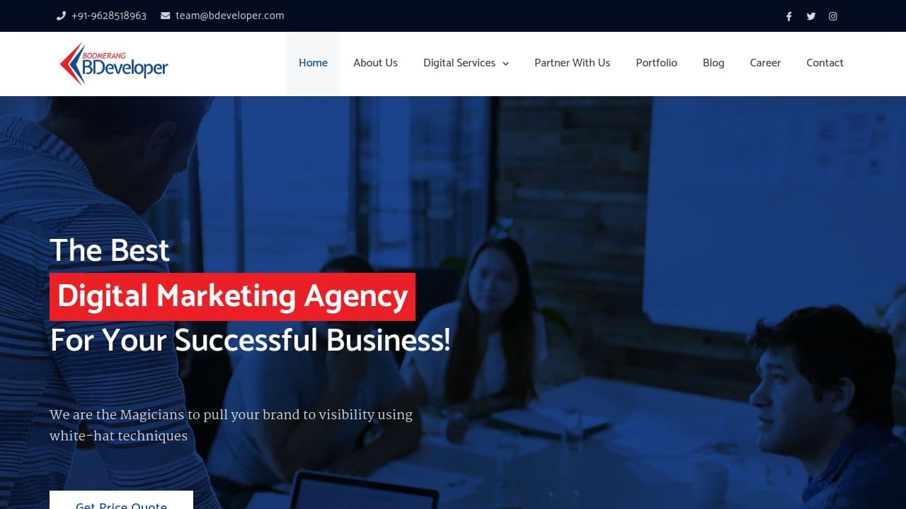 BDeveloper website screenshot