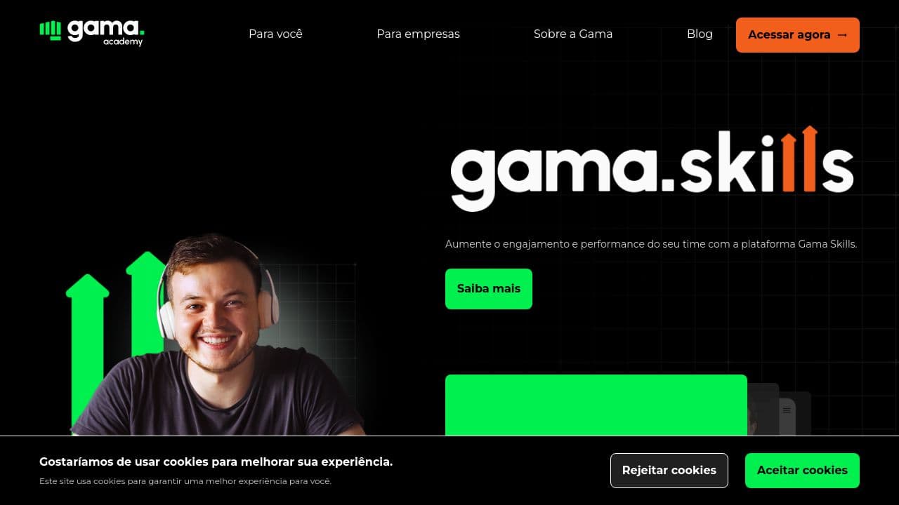Gama Academy website screenshot