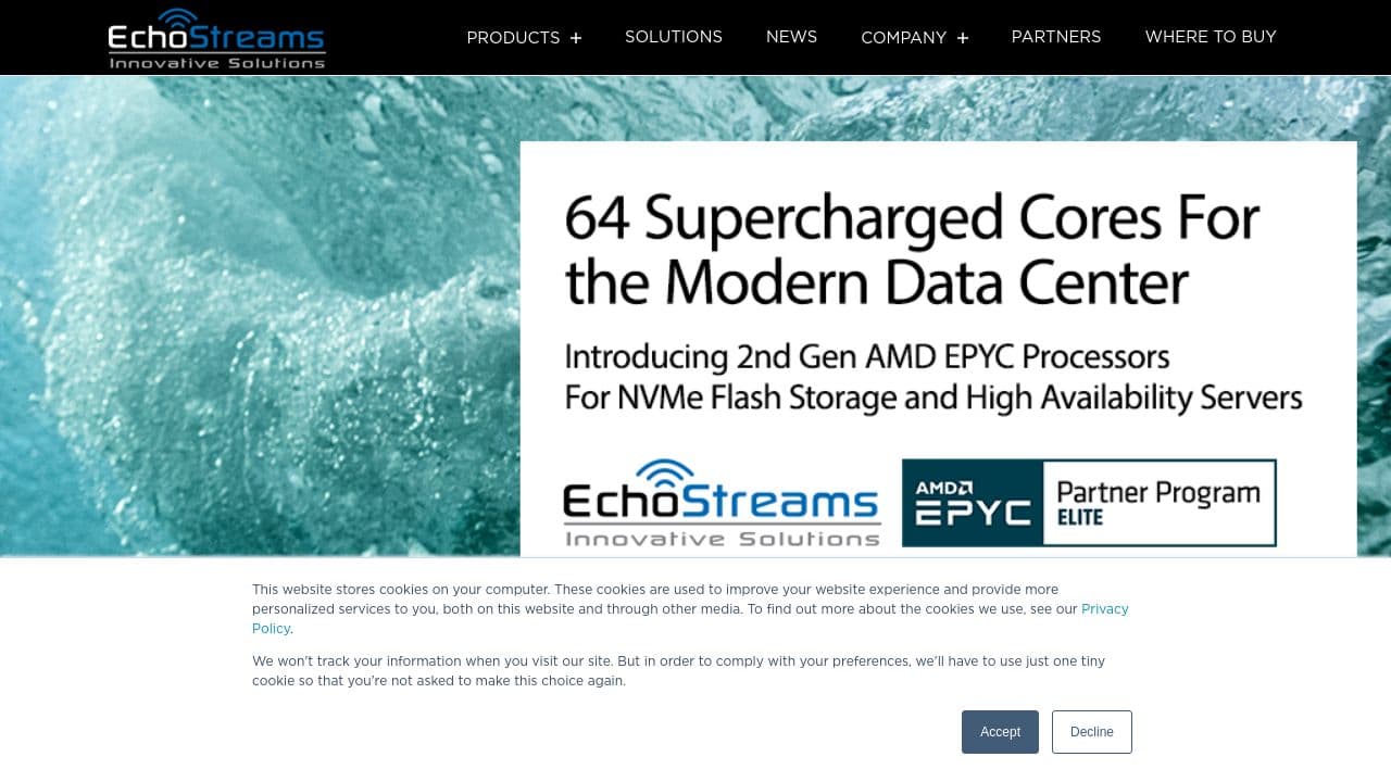 Echostreams website screenshot