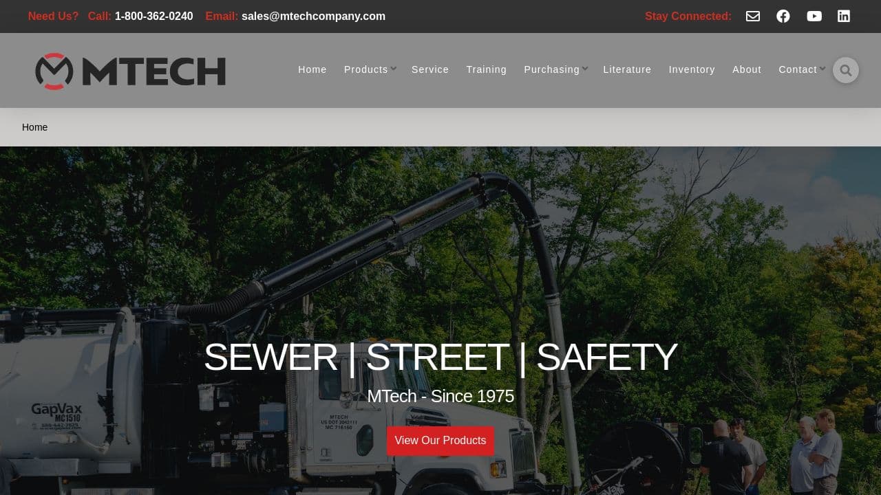 MTech website screenshot