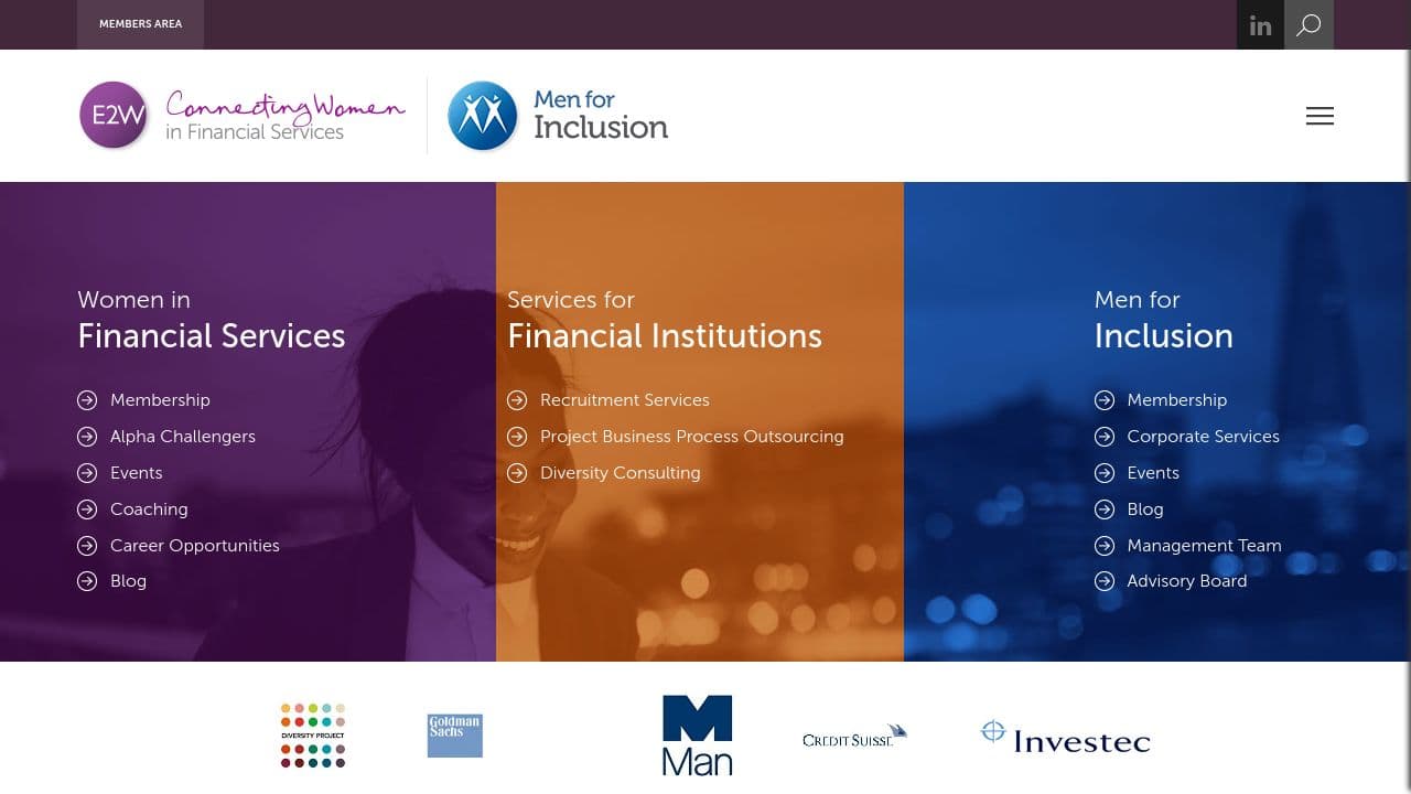 E2W  website screenshot